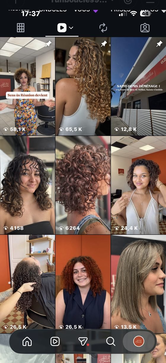 Capture d'écran Instagram de Run Boucles&nbsp;: réels Instagram, vues par publication